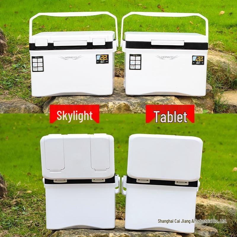 Longmen Insulated Fishing Tackle & Live Bait Box with Skylight and Oxygenation.