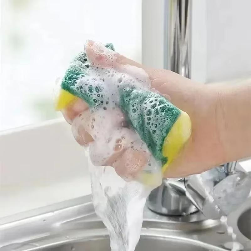 5-30PCS Highly Absorbent double-sided Sponge Scourers Kitchen pot rust Cleaning sponge tool Scrub Sponge for Household Dish Bowl