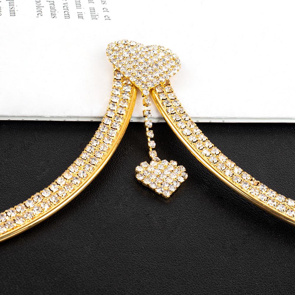 Double Heart Rhinestone Body Chain - Fashion Women's Jewelry Accessory