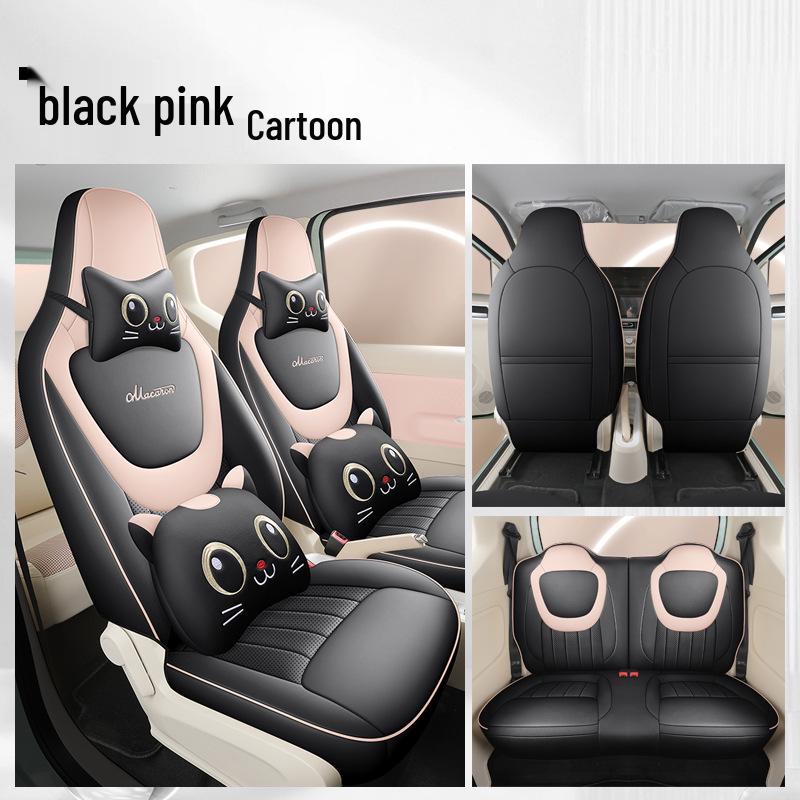 2024 Wuling Hongguang MINI Macaron Car Seat Cover, Third Gen, Cartoon Design, Universal Fit, Full Coverage for All Seasons, 170km.
