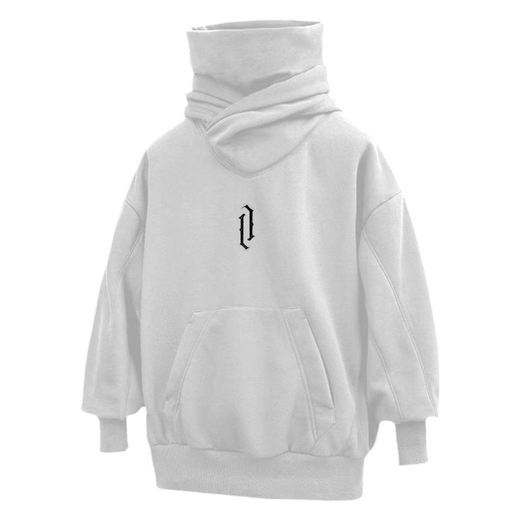 Jiye Trendiges Herbst-Kapuzen-Sweatshirt für Herren, hoher Kragen, locker, lässig