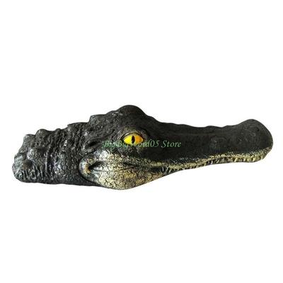 24TE Floating for Crocodile for Head Water Decoy Simulation Realistic Pond Pool Garden Art Decoration