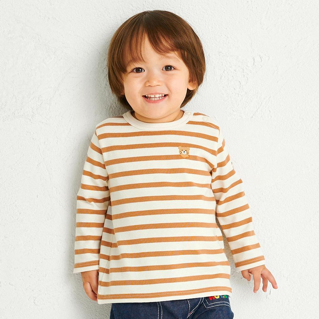 Miki House Hot Biscuits Long Sleeve Boys and T-Shirt, Girls, Baby, Children's Clothing, Beige, 110cm, 70-5212-146