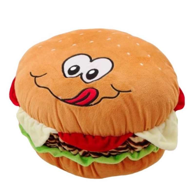 Hamburger Plush Expression Toy Cartoon Stuffed Doll Cushion Gift Decoration