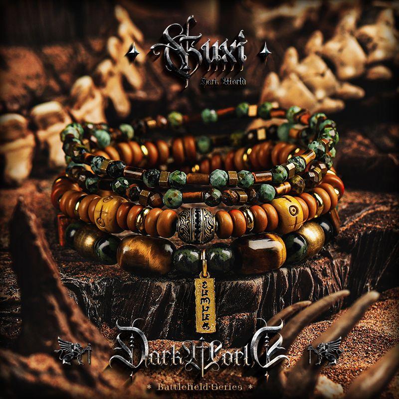 

Guxi [Чэнь И] Оригинальный браслет из тигрового глаза для мальчиков, ретро-браслет из бусин, нишевый стиль, подарок, подарок на день рождения, ювелирное изделие XL code recommend hand circumference 18-19cm