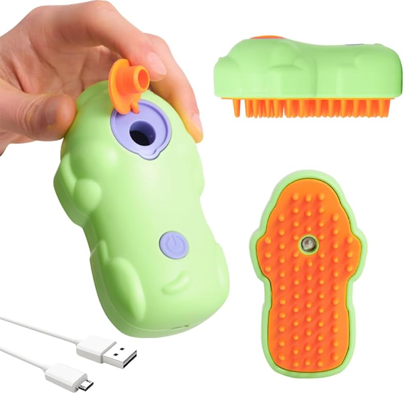 Multifunctional 3-in-1 Rechargeable Silicone Brush for Removing Tangled and Loose Hair from Cats and Dogs