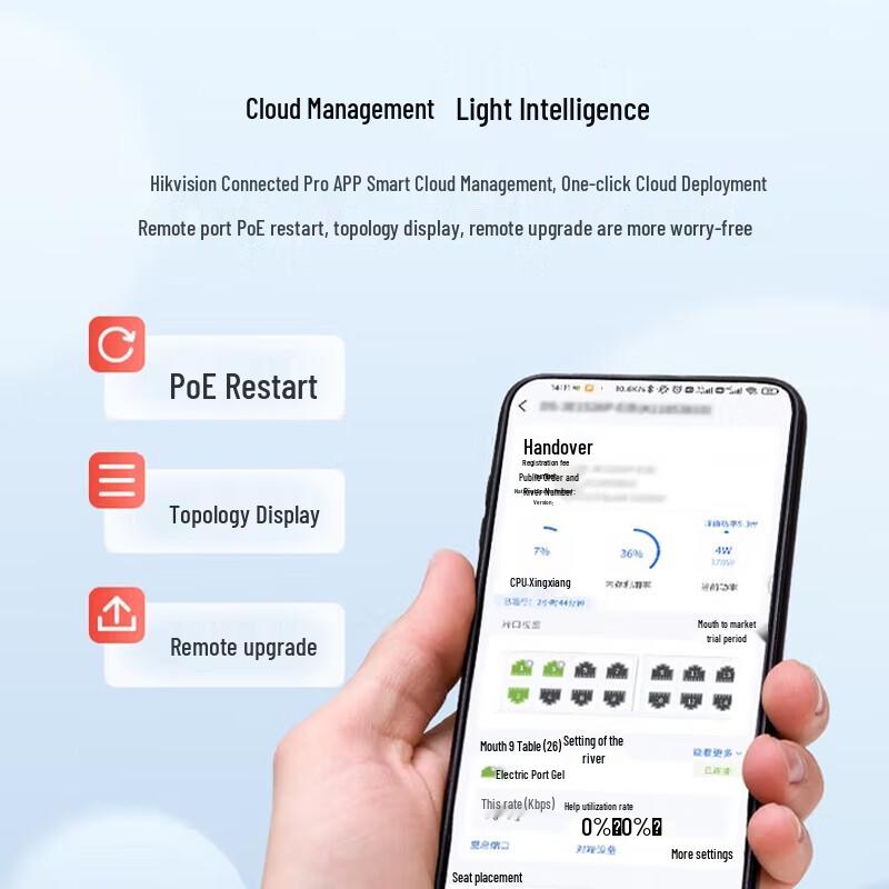 Hikvision DS-3E1506P-60W-E 6-Port Gigabit POE Cloud Managed Switch CN Plug (adapter Included)