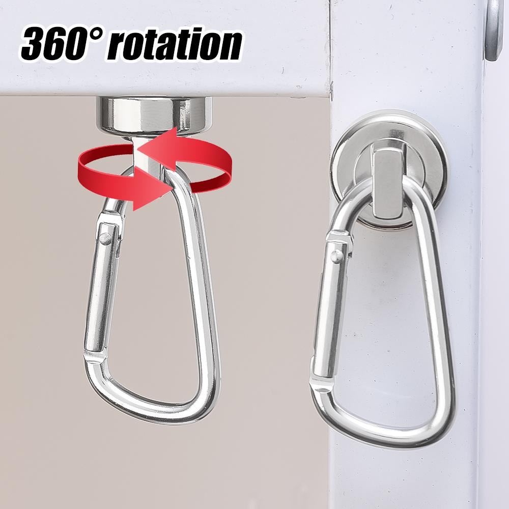 1/3/6pcs Strong Neodymium Magnetic Hook Heavy Duty 360° Rotatable Carabiner Magnet Hooks Home Kitchen Bathroom Hanging Hangers