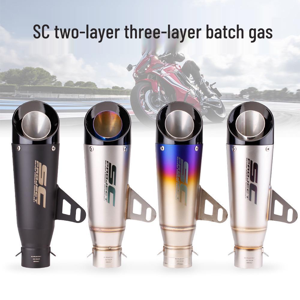 51mm Dvouvrstvý motocyklový výfuk pro Z900, Ninja 400, CB650R, R3