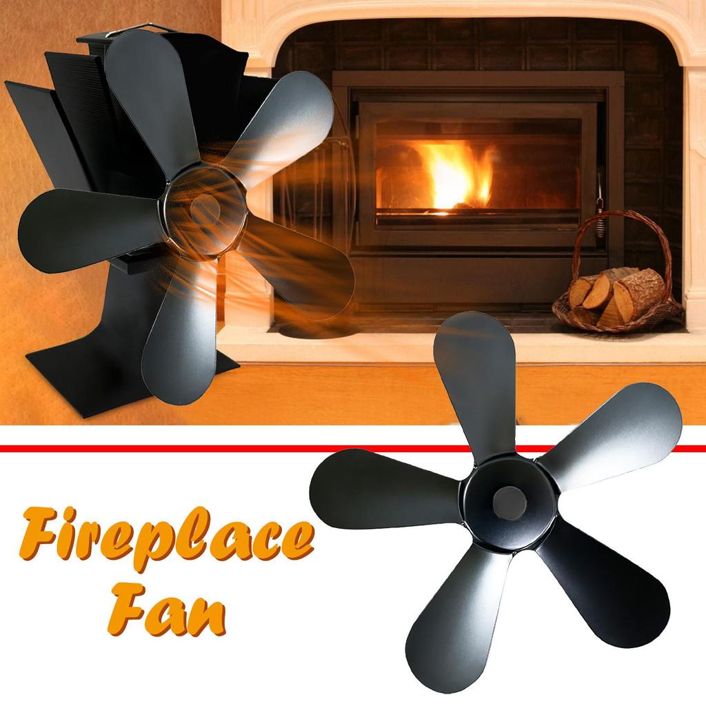 5 for Heat Powered Wood Stove Fan Wood Log Burner Fireplace Friendly