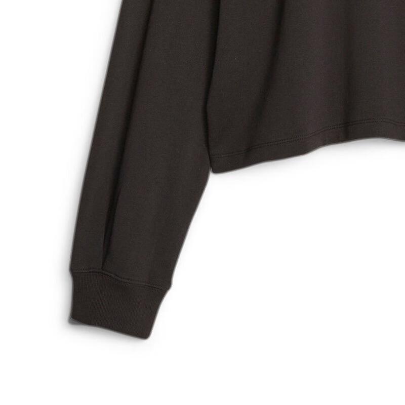 Puma Her High-Neck HZ Solid Logo Pullover Sweatshirt Women Sweatshirt Black 678384-01