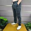 Corduroy Cargo Trousers Men's Simple Loose American Retro Casual Elastic Work Splicing Multiple Pockets Rib Leg Jogging Pants