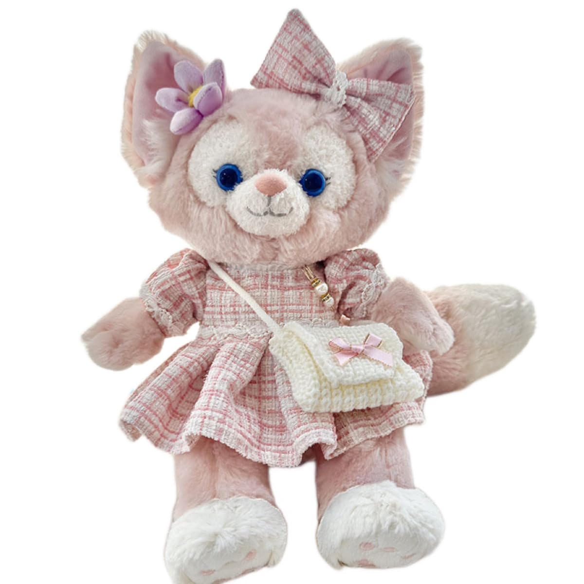 

Linabelle Costume, StellaLou CookieAnn Dress Set for Small Plush Toys, Pink Check Pattern, Tweed Outfit Set with Bag, 3-Piece Set
