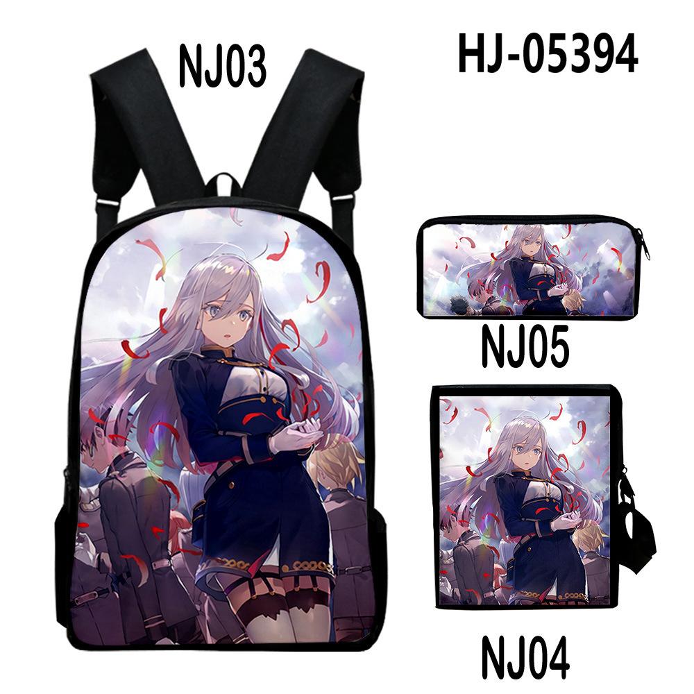 Luxury Novelty 86 Eightysix 3D Print 3pcs/Set Pupil School Bags Laptop Daypack Backpack Inclined Shoulder Bag Pencil Case