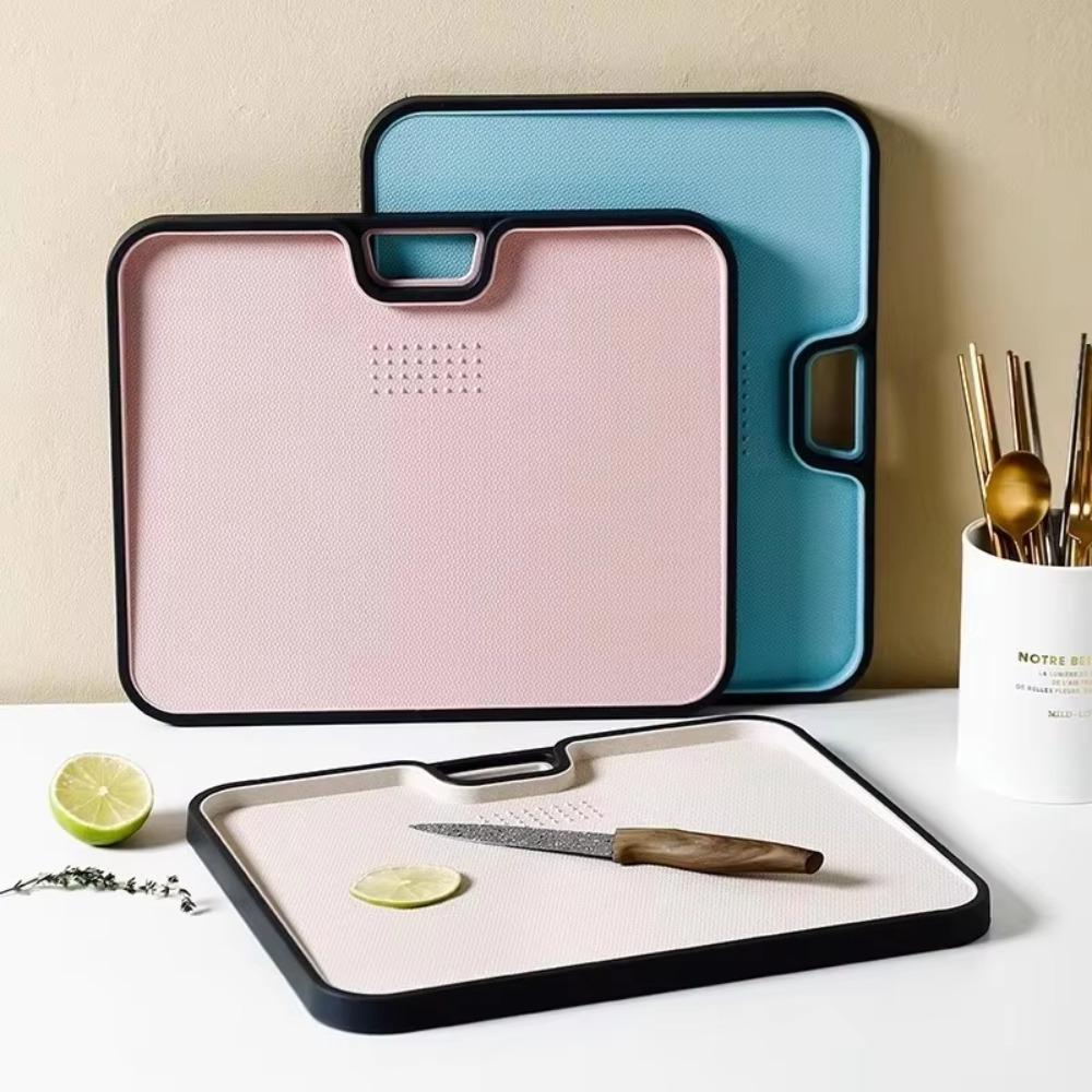 Anti-overflow Border Fruit Chopping Board Hanging Chopping Block Wheat Straw Cutting Board  Home
