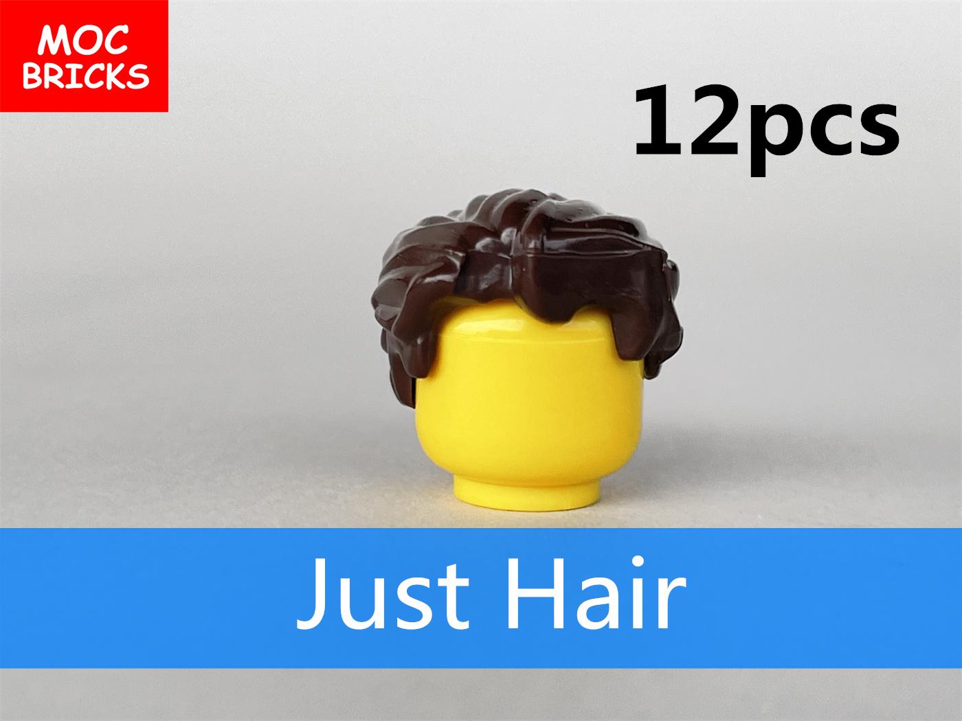

Non-Toxic 12Pcs Moc Bricks Male Hairs V-Shaped Widow S Peak For 4Cm Figures Assembled Particles Building Blocks Accessories Kids Toys