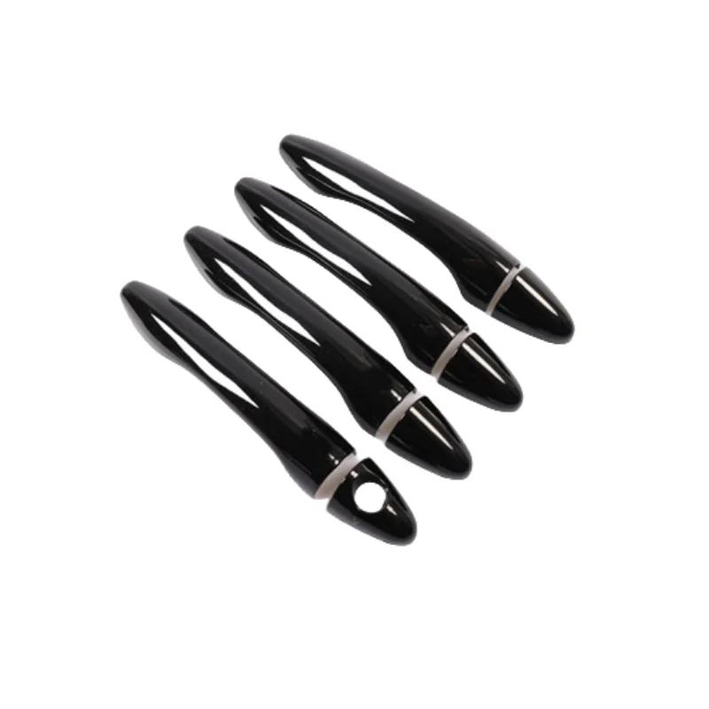 

For Kia Sportage MK3 2011 2012 2013 2014 2015 2016 Gloss Black Chrome Car Door Handle Cover Trim Sticker Styling Accessories handle 0 button