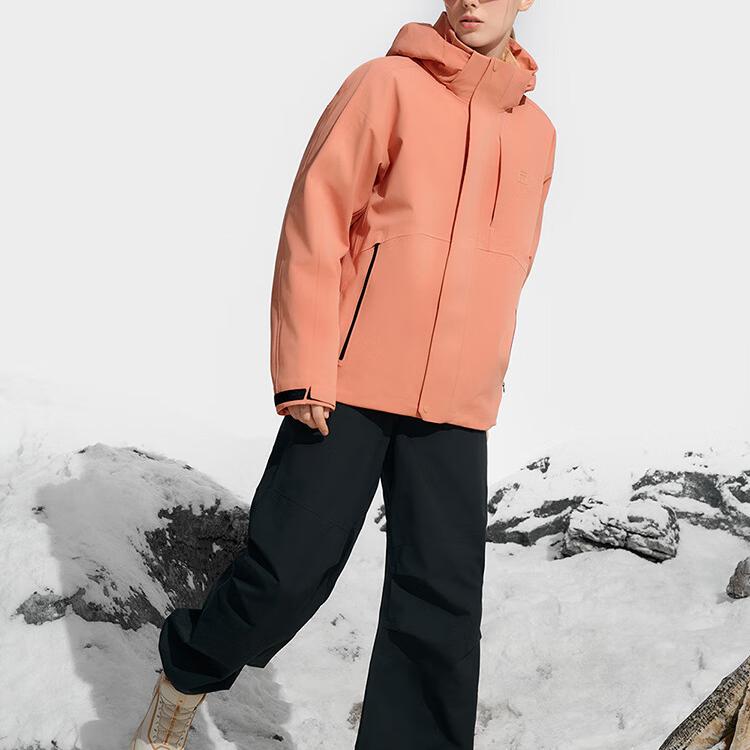 Men's Jacket FILA Waterproof And Windproof To Keep Warm Windbreaker Jacket Unisex Earthy Saffron