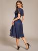 Ever-Pretty Women's V-Neck Short Sleeve Ruffled Lace Lotus Hemline Midi Wedding Guest Dress