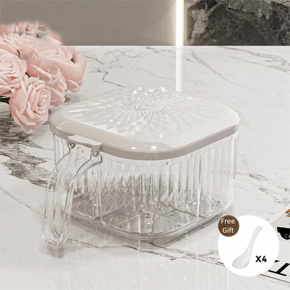 

Съемный контейнер для приправ Влагонепроницаемая коробка для хранения приправ Многоцелевая банка для специй Сахар белый