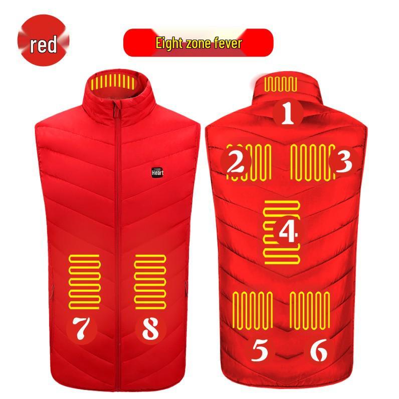 Herren Beheizbare Stehkragenweste mit USB-betriebenem Kohlefaser-Heizsystem