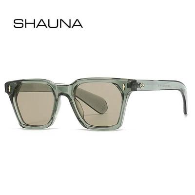 SHAUNA Retro Square Sunglasses Women Rivets Gradient Shades UV400 Retro Punk Men Sun Glasses