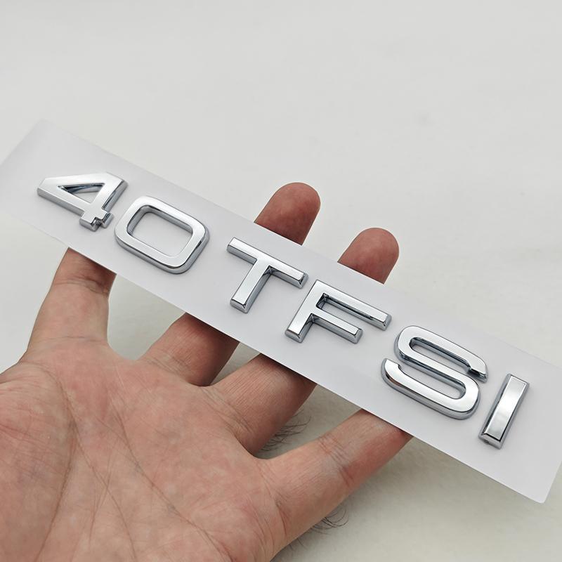 1pc 3D ABS Chrome Black Car Sticker Logo TT 40 TFSI 45 TFSI Rear Trunk Badge Emblem Decals For 4HGFC TT 45TFSI 40TFSI Accessories