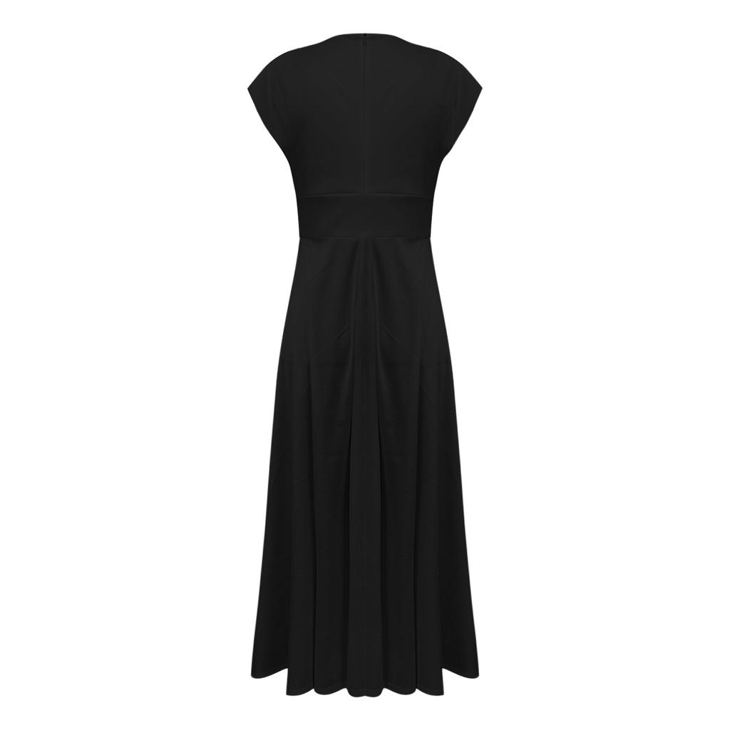Abito lungo da donna Abito maxi Abito casual Abiti in chiffon Abito altalena Casual Maturo All'aperto Quotidiano Appuntamento Abito con scollo a V a maniche corte con volant