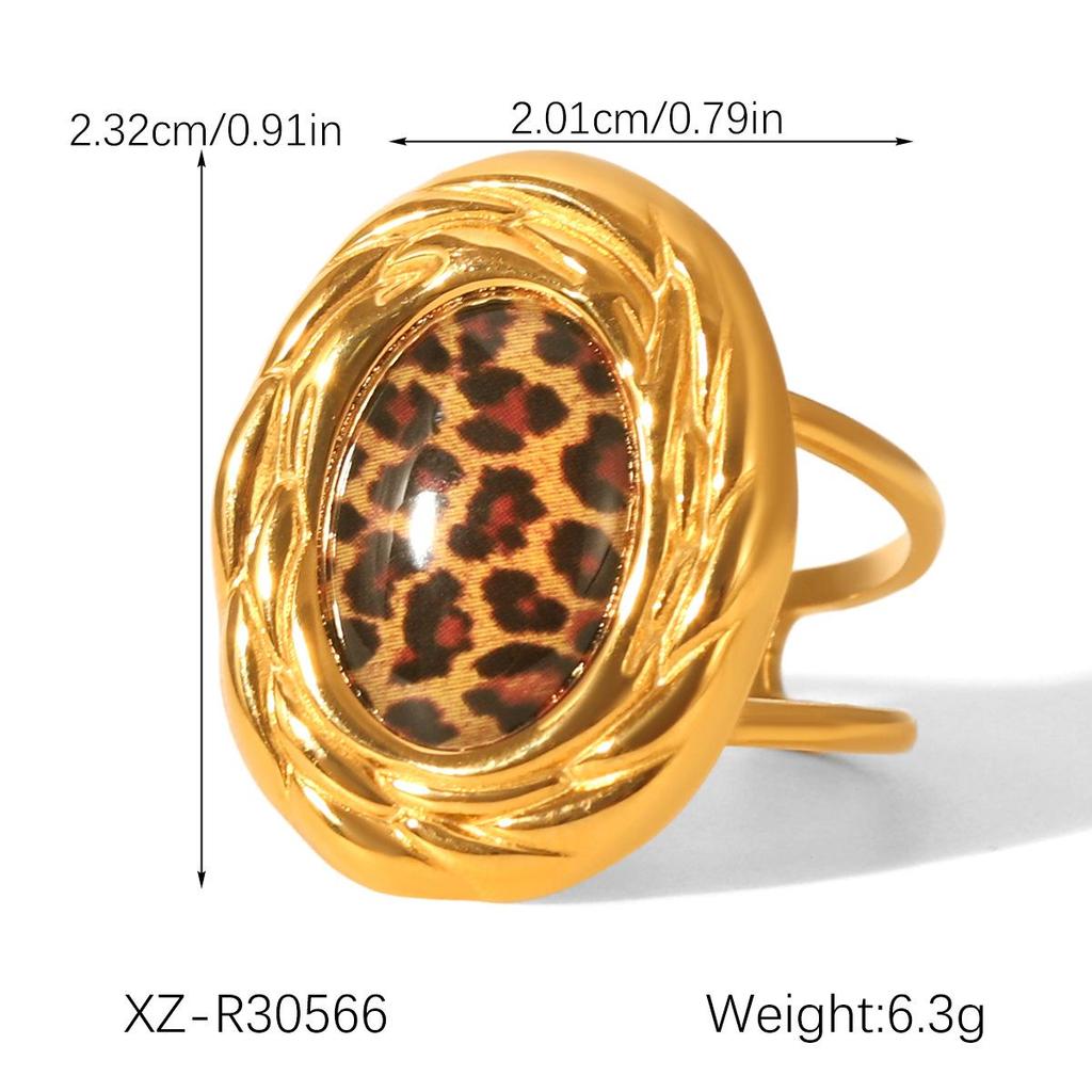 Leopard Print Titanium Steel Hoop Earrings - Trendy, Non-Fading Stainless Steel for Women