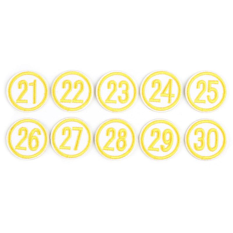 Digitaler Stoffaufkleber Zahlenaufnäher Kindergarten Schulmarke Markierung Wärmeübertragungsaufkleber Kleidung Hosen Löcher Stickerei-Aufkleber Klein