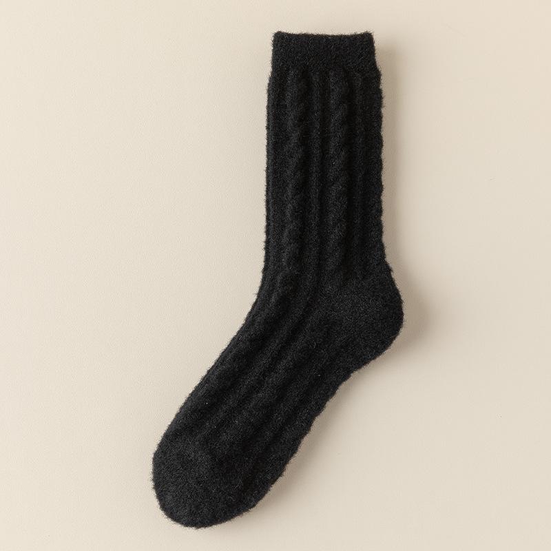 Female Winter New Warm Stripe Heel Cloth Standard Floor Tube Socks