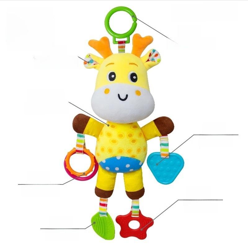 Infant Car Seat Hanging Toy With Plush Material And Interactive Sound For Newborns