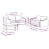 3 Piece Sofa Set with Cushions Brown Fabric