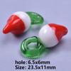 15pcs Mixed Glass Pepper Cherry Cabbage Pendants For Jewelry Making Supplies Red Apple Fruit Charm Pendant DIY Keychain Material
