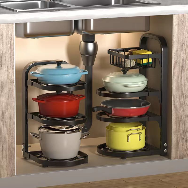 Mehrschichtiges Gewürzflaschenregal Topf- und Pfannen-Organizer-Regal Topfdeckelaufbewahrung Topfdeckel-Aufbewahrungshalter Küchenaufbewahrungsregal