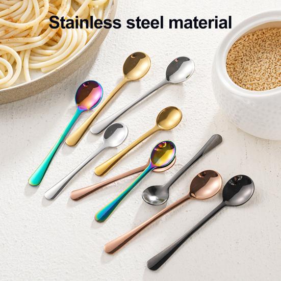 6Pcs Tiny Spoon Set Mini Stainless Steel Spoons for Salt Spice Jars Portable Seasoning Spoon for Powder Spices Sugar Coffee
