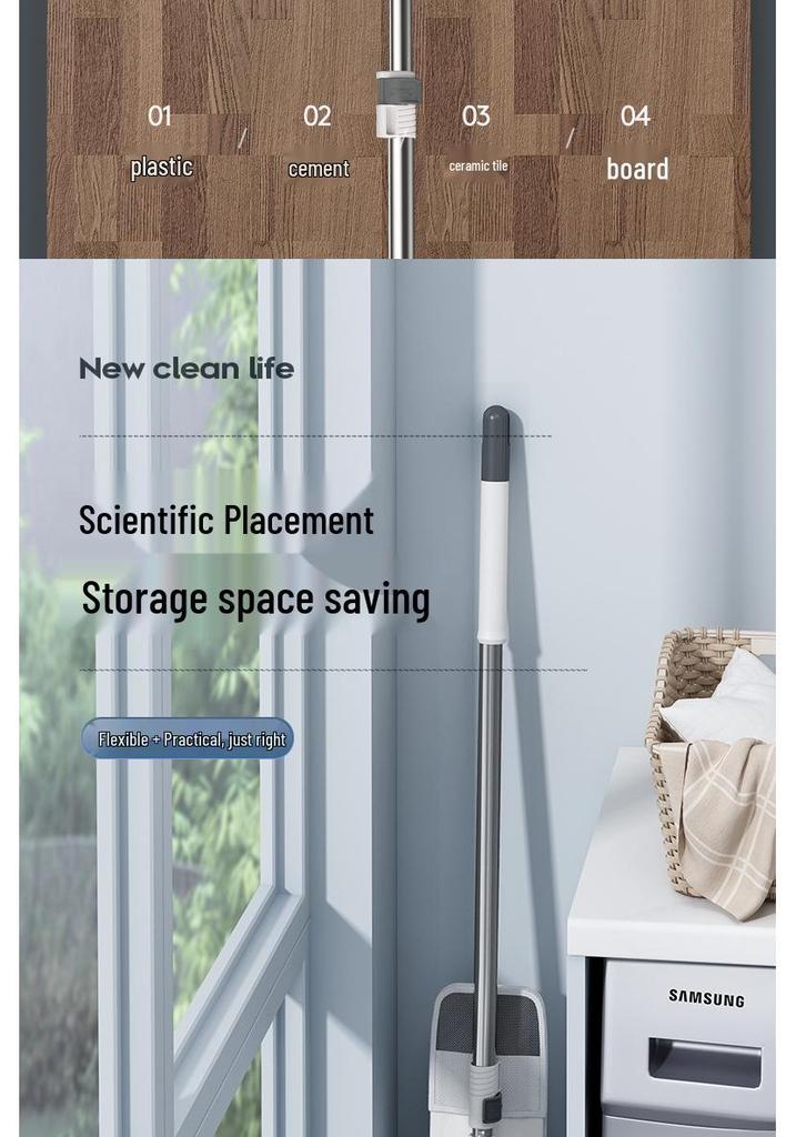 Pure Cotton Large Dust Mop for Hotels & Homes - Flat Mop for Tile Floors with Extended Cloth