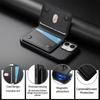 iPhone 17 Magnetic Card Holder Case with Anti-Lost Strap & Drop-Proof Cover, Compatible with 15 Pro & 16 Pro Models