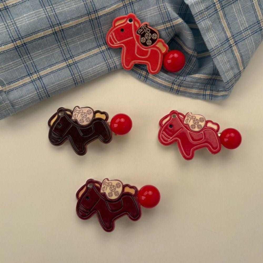 9pcs Good Luck Pony Hair Clip Horse New Year Hair Accessory Cute New Year Hairpin  Gift