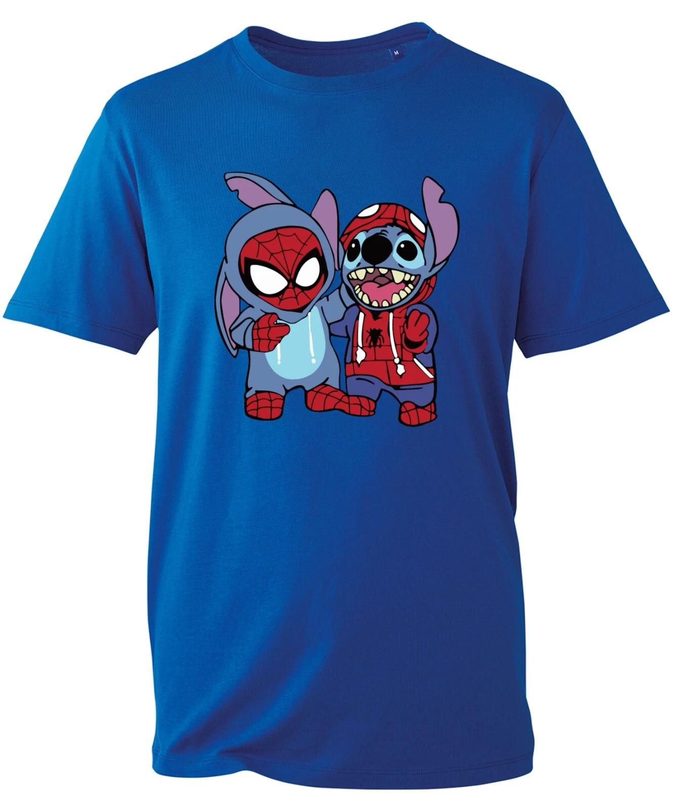 Lilo & Stitch Spiderman T-Shirt, Marvel Spider Stitch Funny Love Kids Adults Top XL