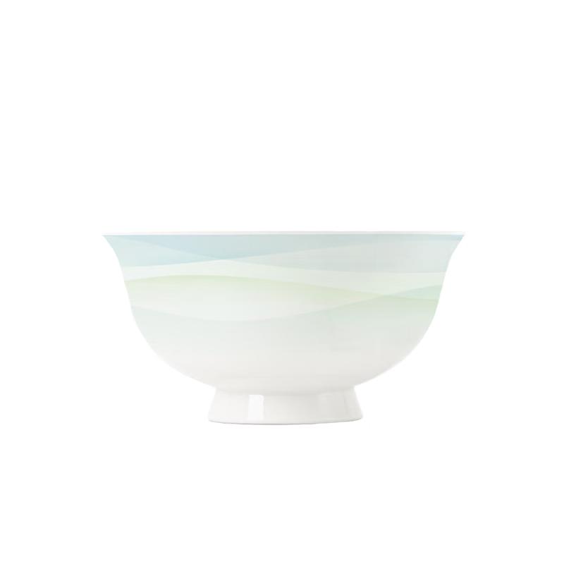 NINE CRANES Jingdezhen 6-Inch Ceramic Noodle & Soup Bowls, Set of 4