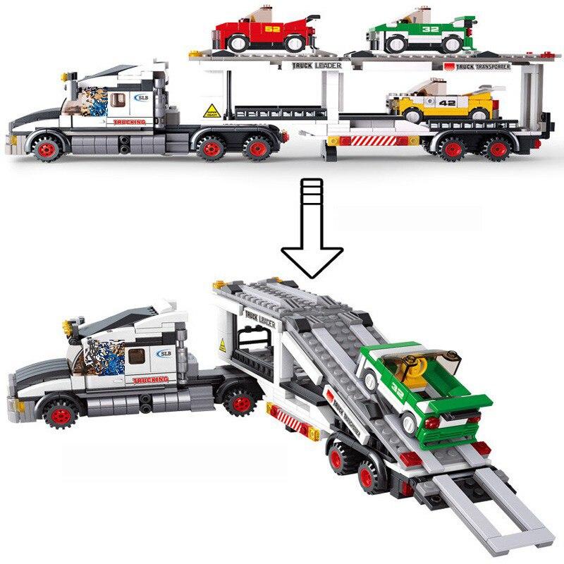 Non-Toxic 638Pcs Sluban 0339 Transport Vehicle Bus Building Blocks Set Technic City Bricks Children Diy Educational Toys Birthdays Gifts
