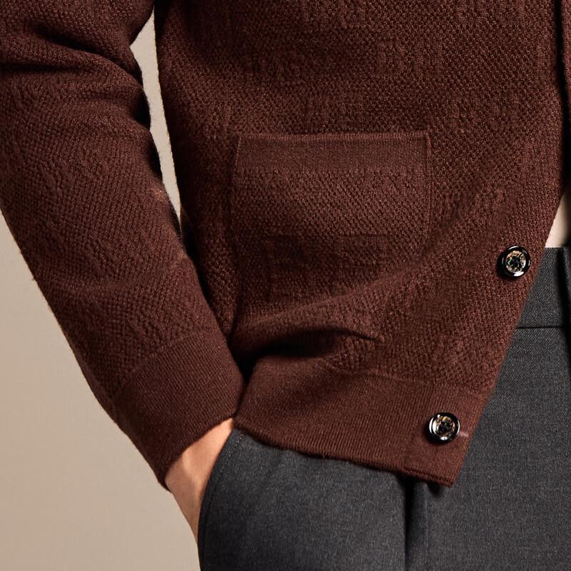 Antonio Men's 100% Merino Wool Jacquard Knit Cardigan Jacket