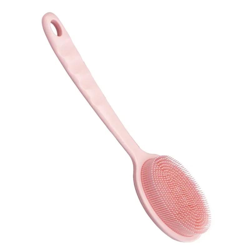 Double-Sided Silicone Back Scrubber Long Handle Body Bath Brushes Mud Back Scrubber Shower Massage Exfoliation Brush Body Wash