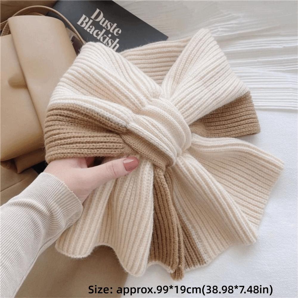 Cross Knit Knitted Scarf Mixed Color Winter Scarf Durable Cross Scarf Autumn Winter Wear