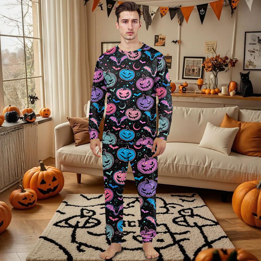 Family Matching Print Sets Pajamas Loungewear Outfits Family Matching Long Sleeve Tops+Pants Set