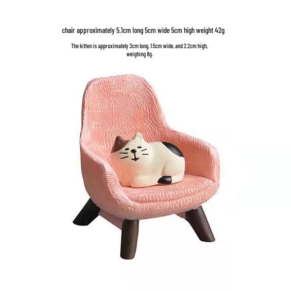 Japanese Cat ZAKKA Chair Ornament: Creative Blind Box Miniature Resin Figures