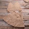 2025 Trendy European & American Hand-Crocheted Bikini Bandeau with Versatile Pleated Skirt Swimsuit
