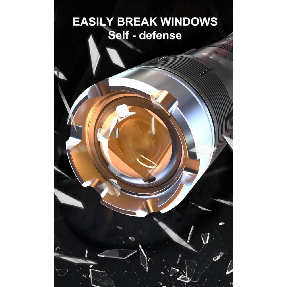 Lanterna LED XHP360 de 6000M de putere superioară, lanternă tactică reîncărcabilă Zoom 7 moduri de pescuit rezistent la apă Lanternă 26650