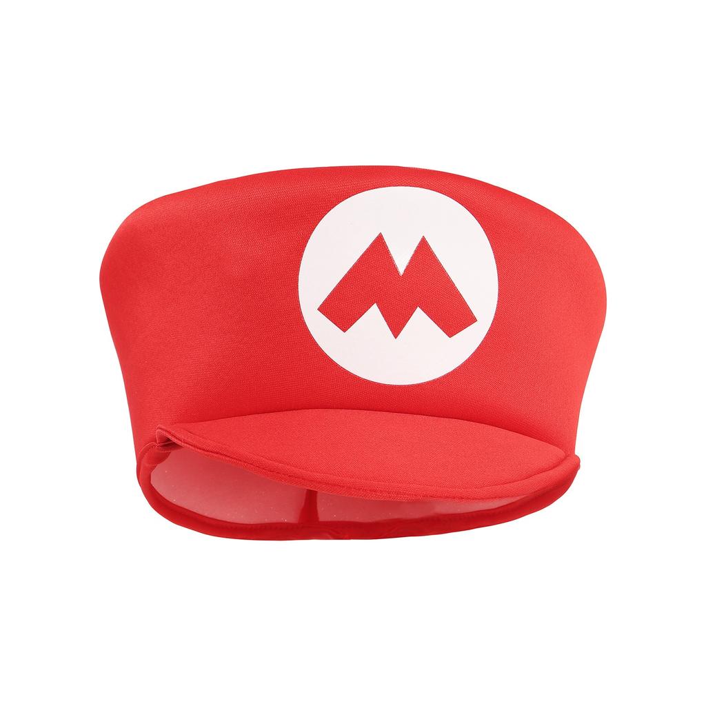 Costume Classic Super Mario for Kids Party Chili Role Play Carnival Christmas Halloween with Hat and Beard Red L 7-8 Years
